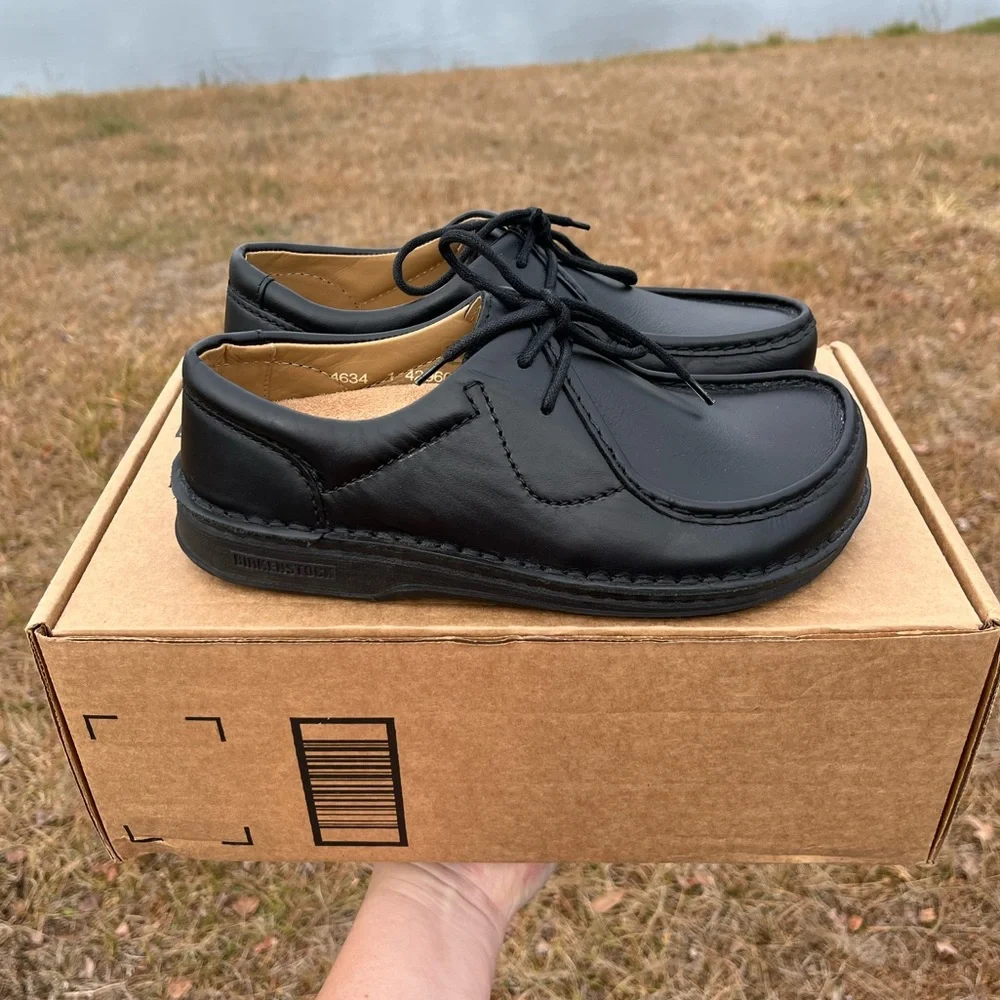 NWOT Birkenstock Black Pasadena Swartz Leather Shoes EU Size 37/US Size 4.5